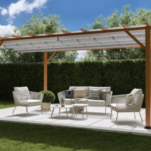 Florence Aluminum Pergola With Canopy Paragon Outdoor